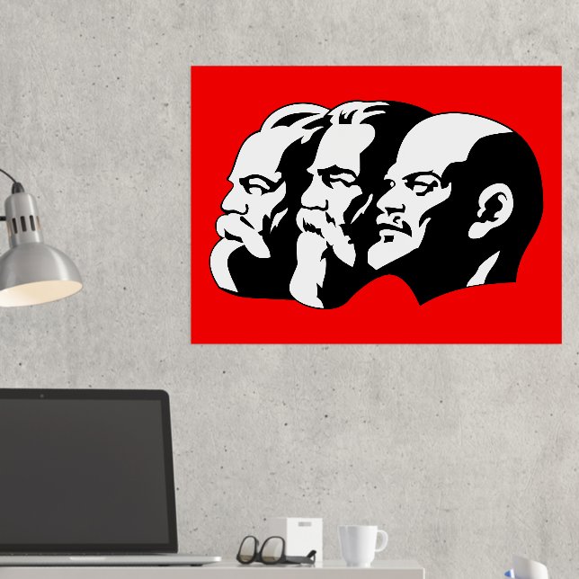 Lenin, Marx, Engels, Soviet Union, Communism Foil Prints (In Situ (Desk 2))