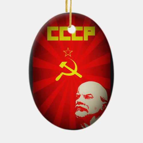 lenin russia soviet communist propaganda vintage f ceramic ornament