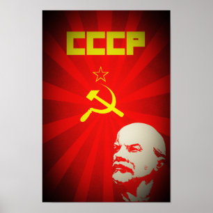 Lenin Russia soviet communist propaganda vintage F Poster