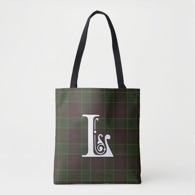 Lennie Clan Tartan Monogram Tote Bag (Front)