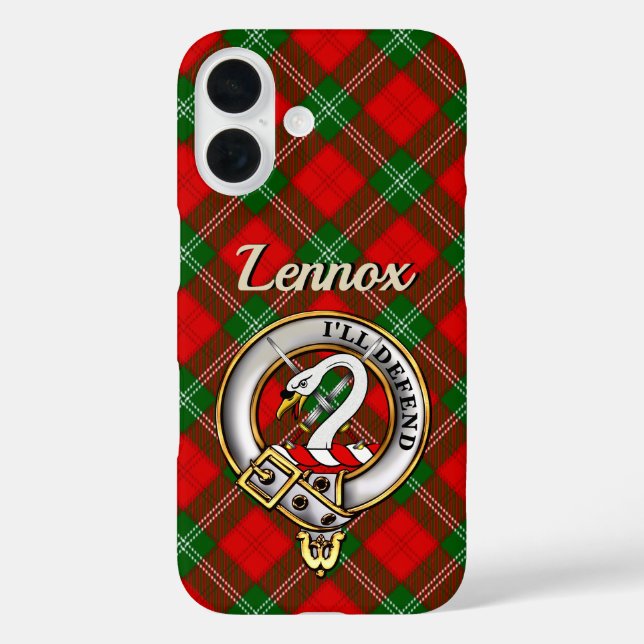 Lennox Clan Badge & Tartan iPhone / iPad case (Back)