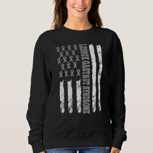 Lennox Gastaut Syndrome Usa American Flag Brain Di Sweatshirt