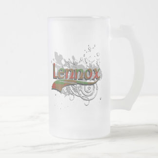 Lennox Tartan Grunge Frosted Glass Beer Mug