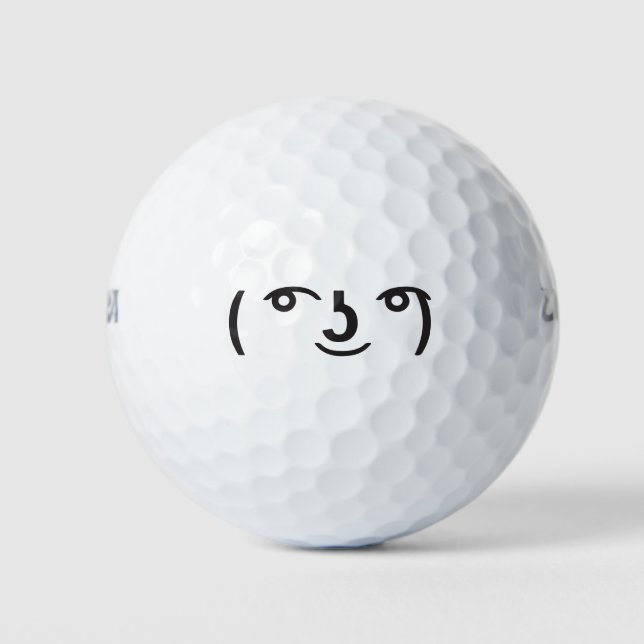 Lenny face memes ( ͡° ͜ʖ ͡°)  Text Emoji Golf Balls (Front)