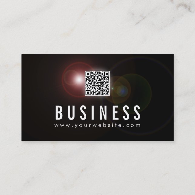 Lens Flare Cosmetologist Business Card (Front)