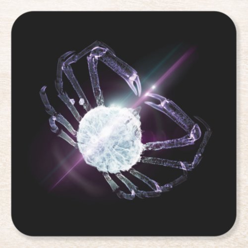 Lens Flare Crab 2 Throw Pillow Square Paper Coaster