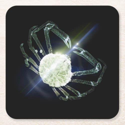 Lens Flare Crab 4 Throw Pillow Square Paper Coaster