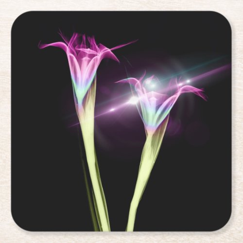 Lens Flare Flowers 1 Square Paper Coaster