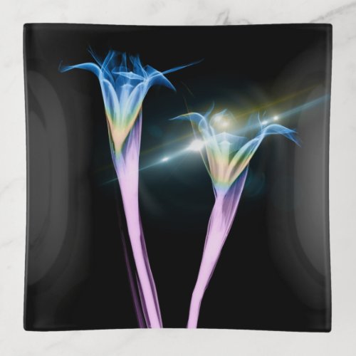 Lens Flare Flowers 3 Throw Pillow Trinket Tray