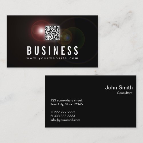 Lens Flare QR Code Consulting Business Card