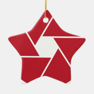 Lens Opening Graphic Design Ceramic Ornament