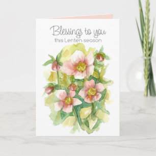 Lent Blessings Lenten Roses Christian Religious Card