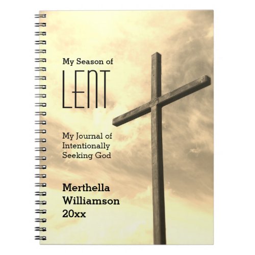 LENT JOURNAL Seeking God Lenten Cross Personalized