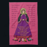 Lenten Greek Folk Art Kyra Sarakosti Towel<br><div class="desc">A whimsical Folk Art for your kitchen during Lent. This original art work captures the tradition in Greece of making a paper doll with seven legs to help keep track of our seven weeks of Lent. The doll is made without a mouth nor ears and is shown in a prayerful...</div>