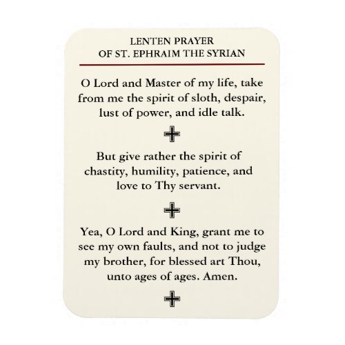 Lenten Prayer of St Ephraim the Syrian Magnet