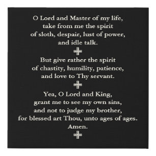 Lenten Prayer of St. Ephraim the Syrian wall print