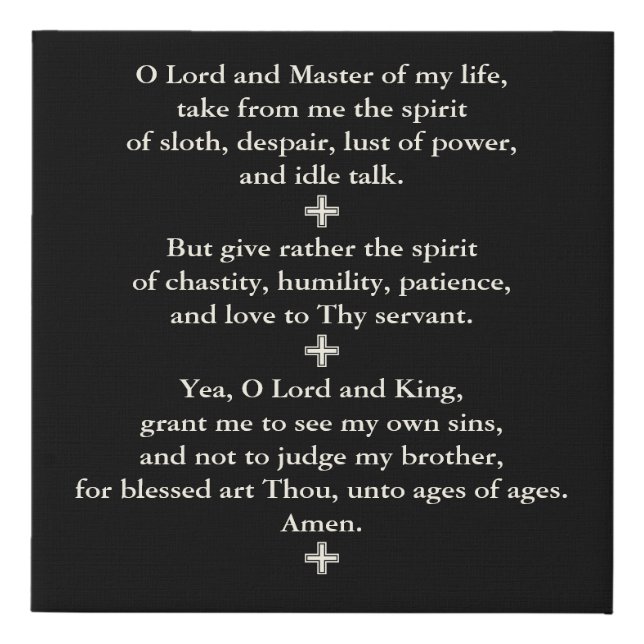 Lenten Prayer of St. Ephraim the Syrian wall print (Front)