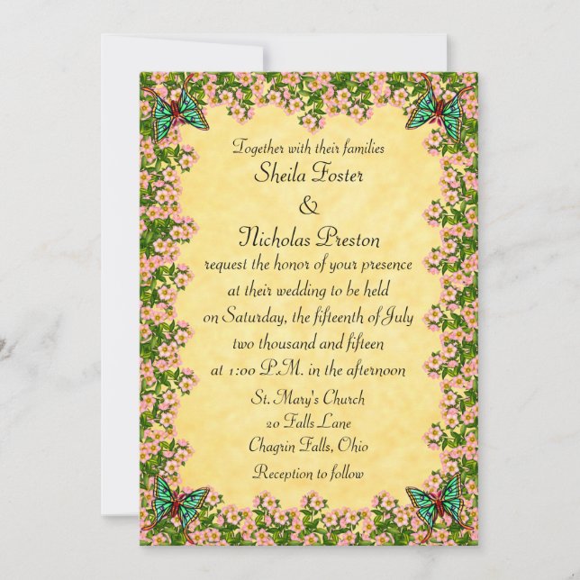 Lenten Rose Garden Wedding Invitation (Front)