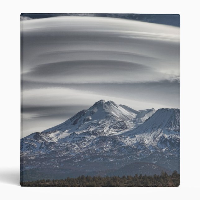 LENTICULAR ABOVE MT SHASTA 3 RING BINDER (Front)