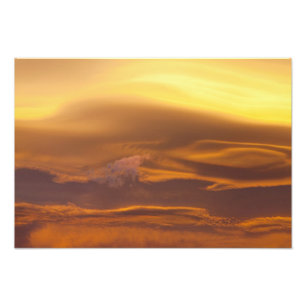 Lenticular cloud at sunset photo print