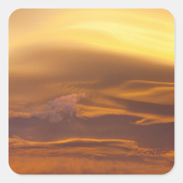 Lenticular cloud at sunset square sticker (Front)