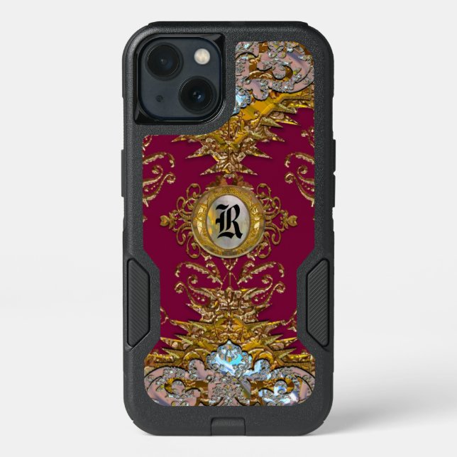 Lentyale Petrach Elegant Victorian Monogram OtterB Otterbox iPhone Case (Back)