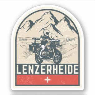 Lenzerheide pass swiss–alps motorcycle tour Sticker