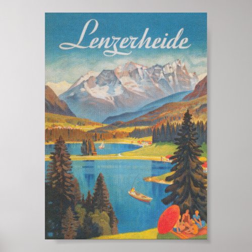 Lenzerheide Switzerland Vintage Travel Poster