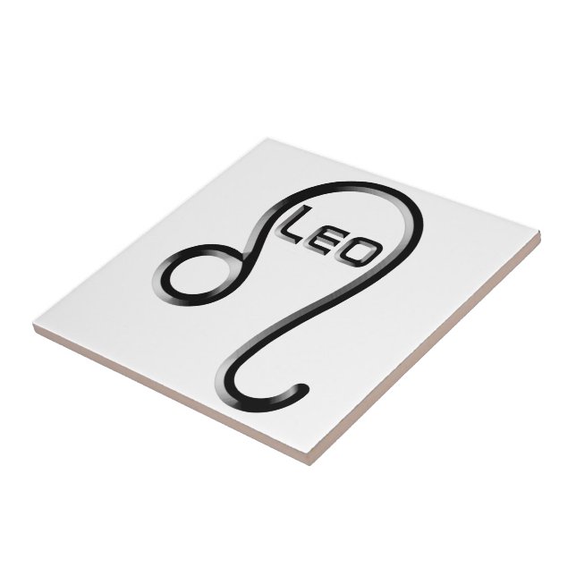 LEO, Abstract Design of the Zodiac Sign,  Ceramic Tile (Side)