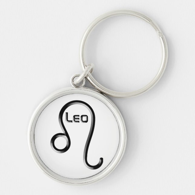 LEO, Abstract Design of the Zodiac Sign,  Keychain (Front)