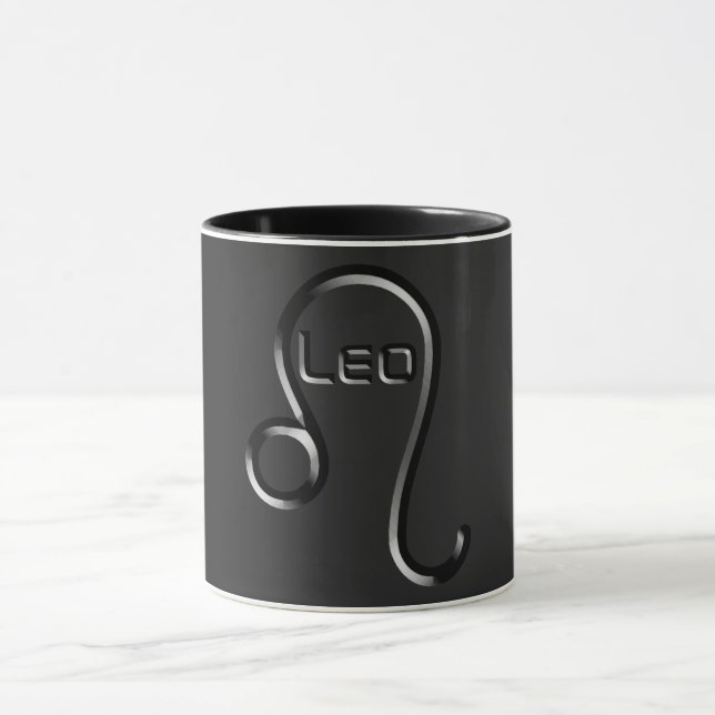 LEO, Abstract Design of the Zodiac Sign,  Mug (Center)