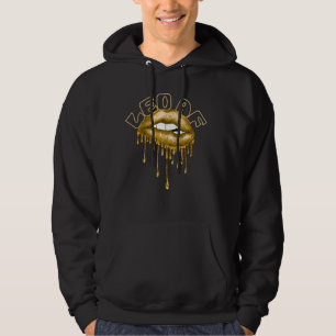 Leo AF Dripping Lips Zodiac Leo Birthday Leo Graph Hoodie