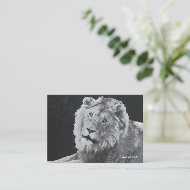 Leo, African Lion, Animal Bookmarks Note Card (Standing Front)
