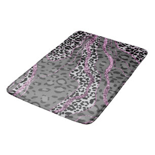 Leo Animal Print Glitter Glam 3 Bath Mat