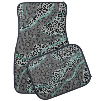 Leo Animal Print Glitter Glam 4 Car Floor Mat