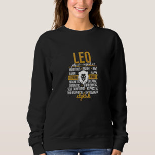 Leo Apparel Zodiac Sign Facts Horoscope Astrology Sweatshirt