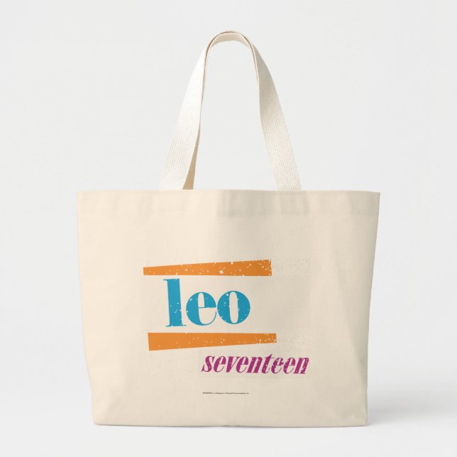 Leo Aqua Large Tote Bag (Front)