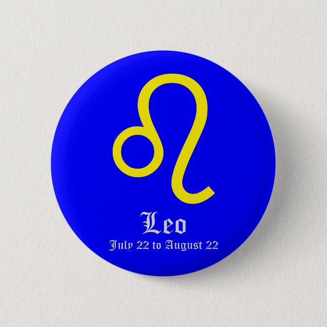 LEO ASTROLOGIC SIGN, SYMBOL ZODIAC PINBACK BUTTON (Front)