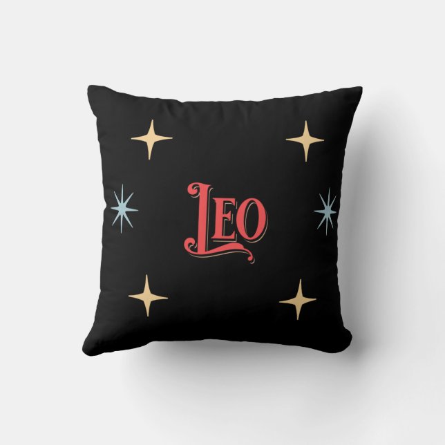 Leo Astrological Sign  Throw Pillow (Back)