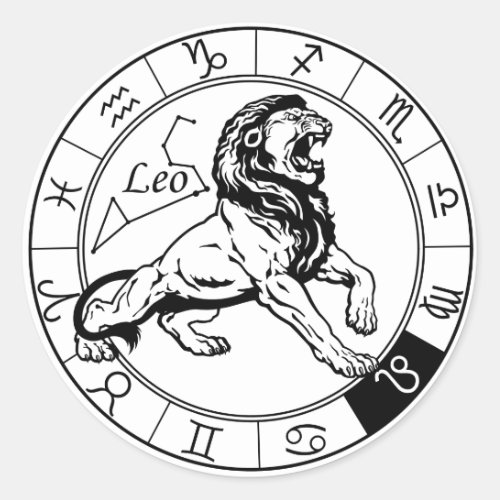 leo astrological zodiac sign classic round sticker