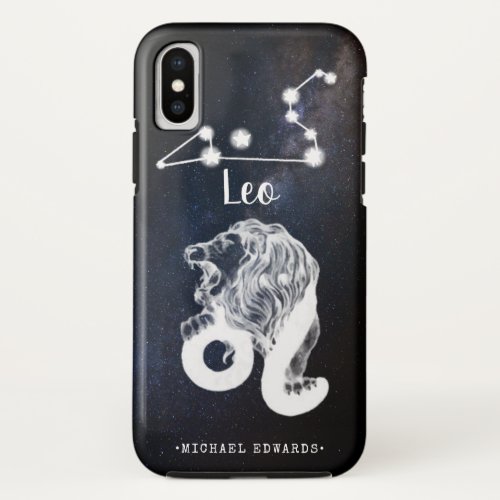 Leo Astrological Zodiac Sign  Monogram iPhone XS Case