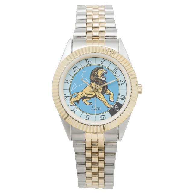 leo astrological zodiac sign watch (Front)