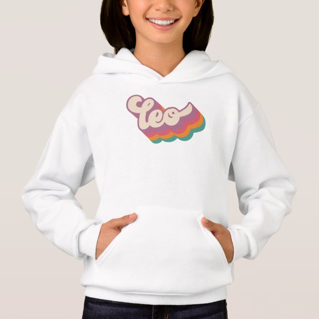 Leo Astrology Birthday Gift Zodiac Sign Retro Hoodie (Front)