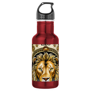 Leo astrology sign stainless steel water bottle