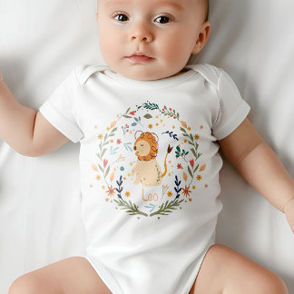 Leo Baby Outfit - Little Lion Zodiac Sign Baby Bodysuit