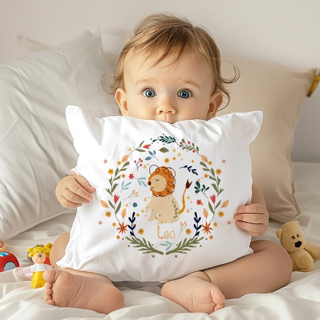 Leo Baby, Zodiac Nursery Decor  Throw Pillow (Creator Uploaded)