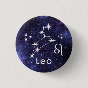 Leo Badge, Zodiac Horoscope Badge Button