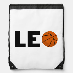 Leo Basketball Drawstring Bag