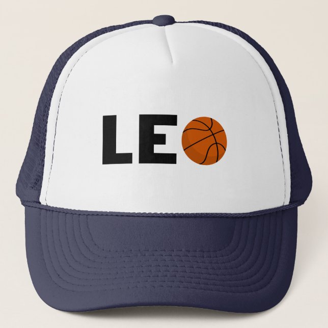 Leo Basketball Trucker Hat (Front)