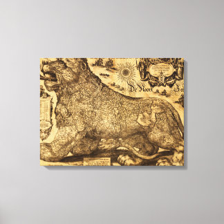 Leo Belgicus of the Netherlands and Belgium Canvas Print